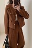Le Malene 咖色圆领小香风短款外套高腰长裤套装 21348 商品缩略图1