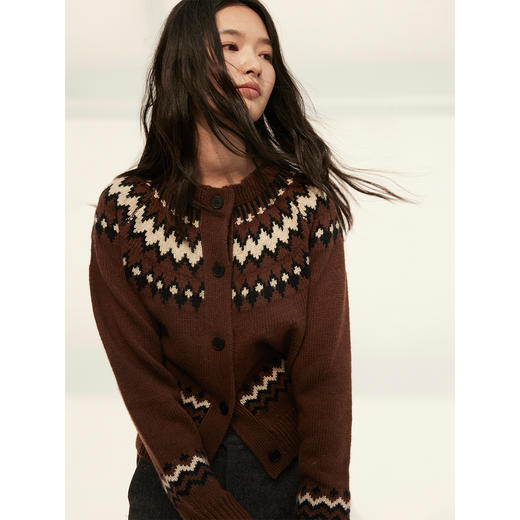 HeyDress费尔岛复古宽松羊毛开衫 商品图0