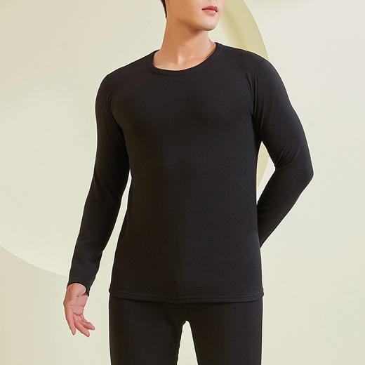 【羊毛蚕丝德绒男内衣】德绒保暖内衣良品圆领男士秋衣秋裤套装羊毛蚕丝加厚新款 商品图5