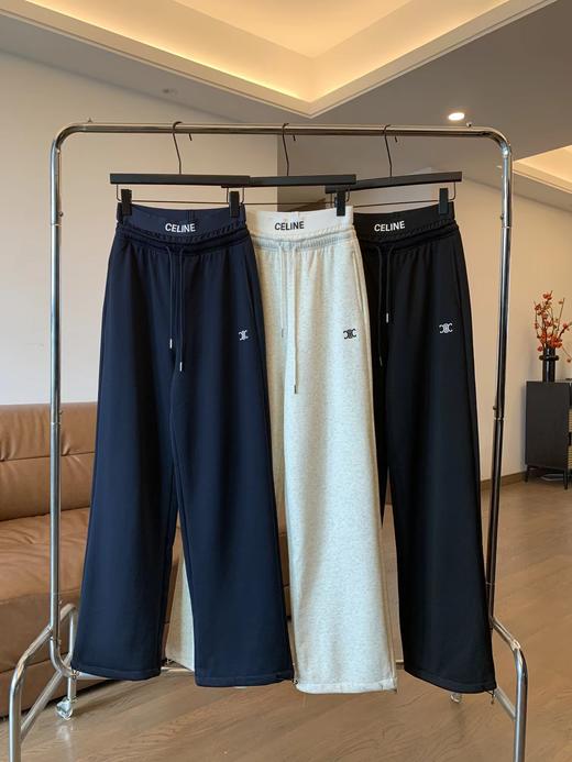 D111117新款高弹力双层腰边设计刺绣加绒休闲裤女裤 商品图0