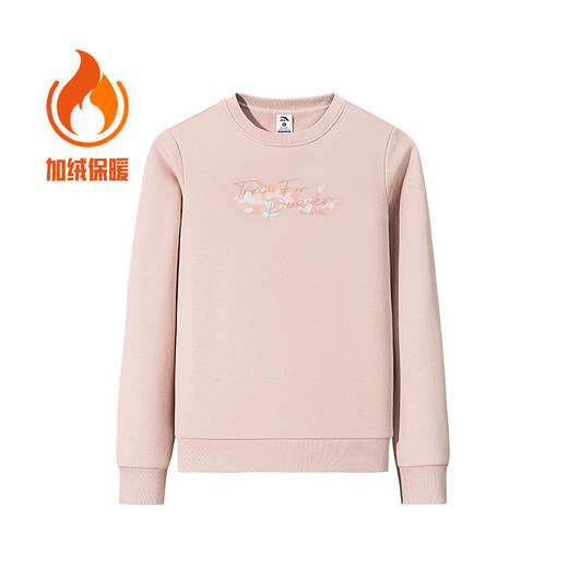 安踏运动卫衣女冬季新款宽松百搭圆领套头加绒长袖上衣162547718N 商品图1