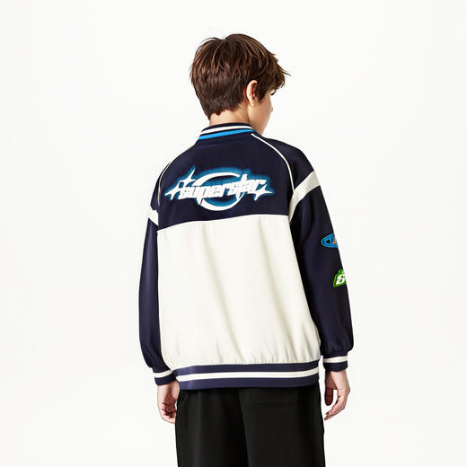 【MQD】【无氟】男童三防羽绒服2025冬季新款儿童拼接棒球领羽绒外套 商品图2