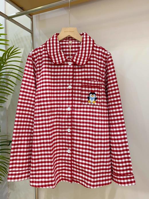 松植屋《企鹅》全棉磨毛女款长袖套装秋冬加厚绒布长袖睡衣家居服 商品图1