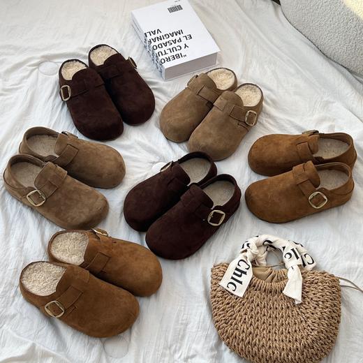 【一脚蹬加绒勃肯鞋丨半拖全包可选】厚底设计，防滑增高！万能百搭，上脚显瘦、质感细腻！柔软舒适，包容性强，日常通勤无压力！【kH-X】 商品图0