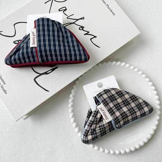 复古网红撞色气质学院风格子三角抓-纪念日百货门店同款167446143 商品图0