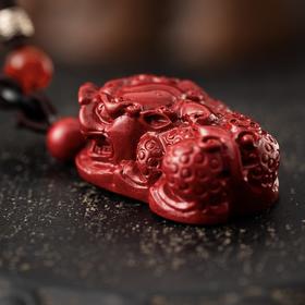 岸纾 天然高含量朱砂貔貅吊坠