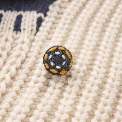 D111135设计感奶茶色双排扣外套女新款宽松复古撞色针织开衫 商品图13