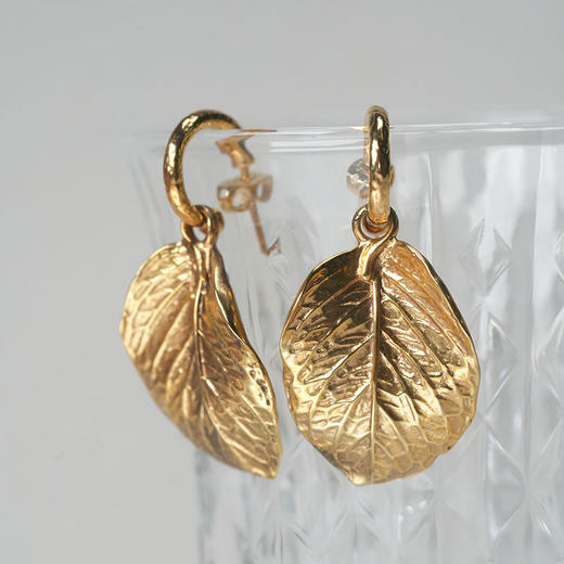 北京仓｜Goossens Paris-BO PIN CREOLES FEUILLES BALADE-金色树叶 耳钉 ［法国设计师］ 商品图2