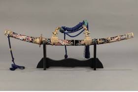 独角鹿西洋古董 1880年代日本明治时期出品凤纹七宝烧装饰古董太刀【未开刃】