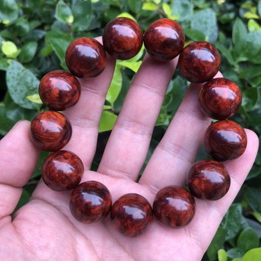 【青山特惠】特价1.8*13颗 5星 多瘤疤 小叶紫檀手串（无胶嫩瘤）t18 商品图5