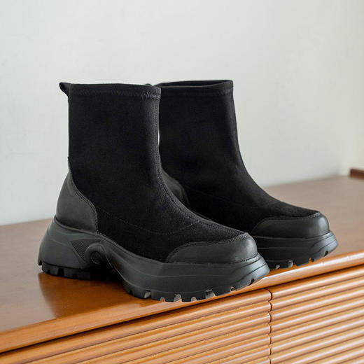 SACHA秋冬百搭厚底马丁靴，女士短靴，BTCX0309 商品图4