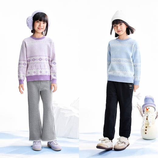 【实体店同款】女童长袖针织衫冬季新款安奈儿童装AG544056 商品图3