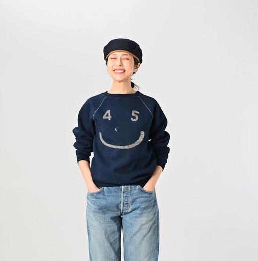 D111126秋冬新品笑脸字母印花插肩袖圆领加绒加厚卫衣 商品图5