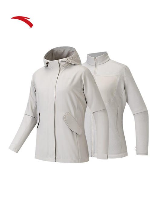 安踏户外三合一软壳衣运动服外套女士摇粒绒内胆两件套162546606 商品图1