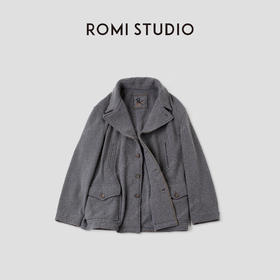 ROMI STUDIO“日式复古”羊毛混纺磨毛手工布绣毛呢大衣 RWCWWJ5107