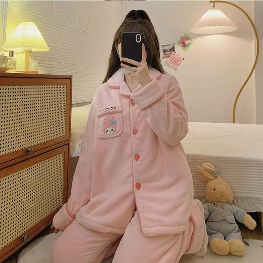 希燕茵可爱卡通珊瑚绒睡衣女2025年新款法兰绒秋冬季学生甜美套装家居服XY0017★ 商品图1