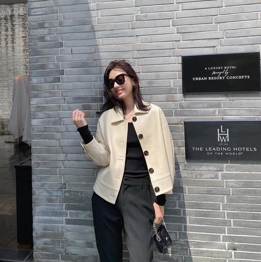 【à perles】绵羊皮特种真皮女短款 夹克皮衣 商品图6