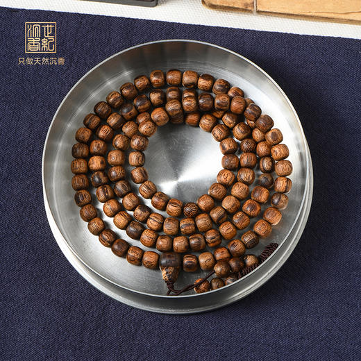 天然芽庄白奇楠桶珠 九分沉 7mm*108颗 19.2克 SP12217 商品图0