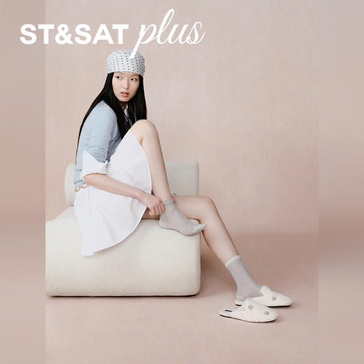 【微醺系列】星期六精致时尚珍珠毛绒穆勒拖SSD4114159 商品图1