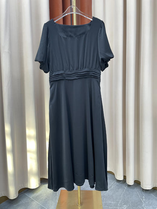 「断码清仓」收腰褶皱中长款气质连衣裙 L码 ZFYY056 商品图1