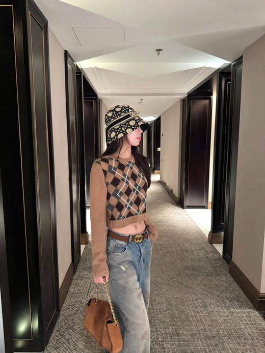 普拉达 25年新款 美拉德色系菱格针织衫(KX*MM) 商品图0