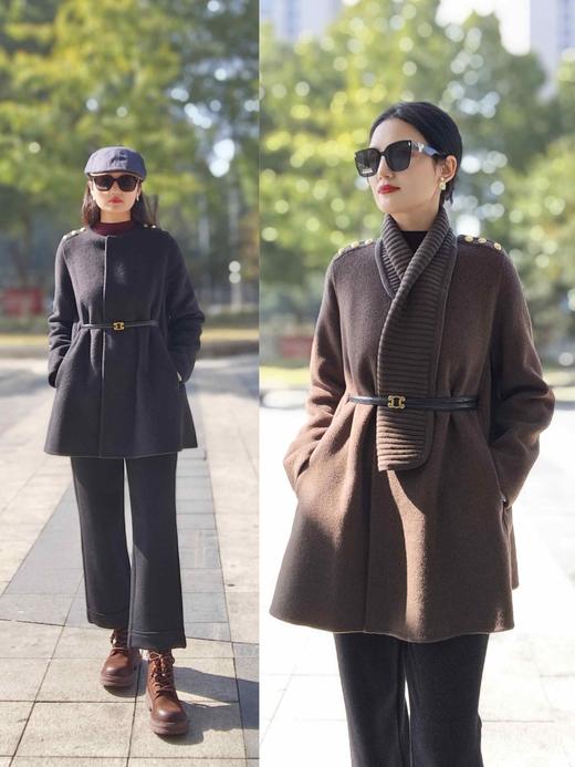 585080针织领一手长羊绒大衣 商品图1