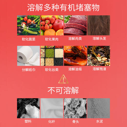 兔力液体管道通消臭啫喱 通道疏通剂下水道厨房油污头发堵塞马桶液体消臭溶解剂 500g/瓶 商品图5