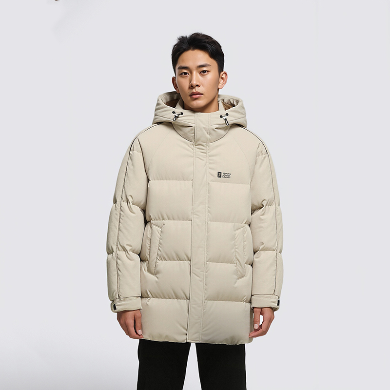 麦壳止布为衫 2025秋冬90%鸭绒中长款连帽羽绒服（下单3-7天发货）