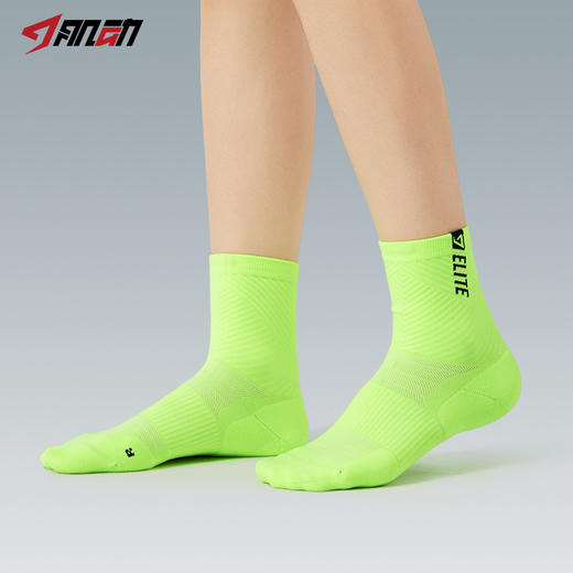 509肌动劲跑竞速袜中筒马拉松跑步袜男女路跑压缩袜薄毛巾底运动袜子 商品图7