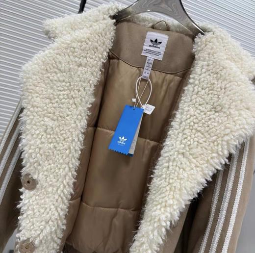 D111137三叶草麂皮绒+羊羔绒拼接棉服外套男女同款 商品图14