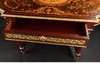 独角鹿西洋古董 1860年代法国出品路易十六风格铜鎏金雕花古典花叶纹细木镶嵌装饰绿水晶圆形写字桌 商品缩略图7