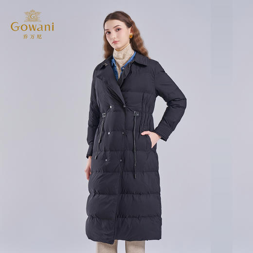 乔万尼新品长款白鸭绒保暖休闲西装领羽绒服EM4T647 商品图1