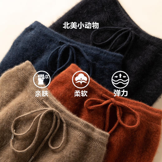 太好穿了~重磅加厚北美小动物阔腿裤女高腰直筒外穿长裤 商品图1