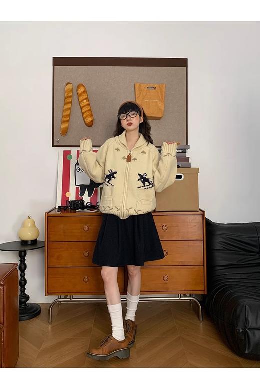 氛围感“郁雪松山”圣诞特辑费尔岛重工提花滑雪毛衣开衫 商品图10