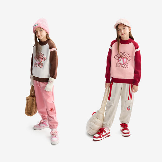 【MQD】童装女童毛衣针织衫2025冬新款半高领提花上衣儿童插肩袖线衫 商品图3