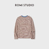 ROMI STUDIO“复古条纹“暖调撞色舒适圆领宽松长袖T恤 RWCASU5315 商品缩略图1