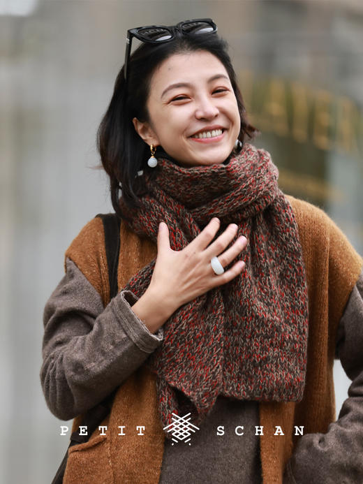 PETIT SCHAN小闪 ACC#043 Open Sesame 芝麻开门 牦牛绒骆驼绒混纺手纺纱手工编织大披肩围巾 商品图2