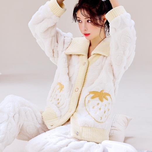 希燕茵睡衣女秋冬季珊瑚加绒加厚羊羔绒外穿家居服拉链立领2025新款套装XY0019★ 商品图5