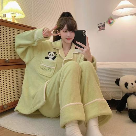 希燕茵可爱卡通珊瑚绒睡衣女2025年新款法兰绒秋冬季学生甜美套装家居服XY0017★ 商品图2