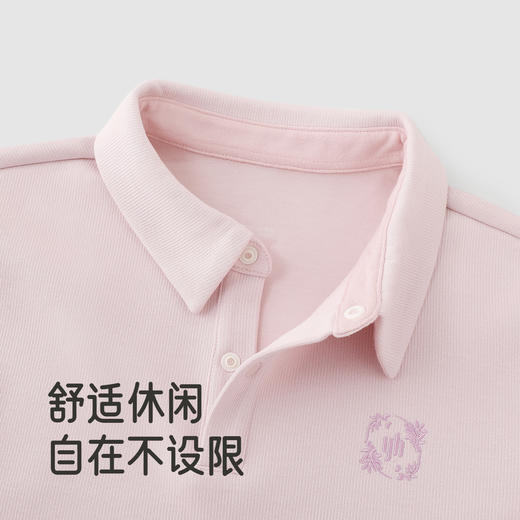 英氏儿童套装春秋外出女童卫衣裤套装休闲POLO领中大童衣服套装 商品图2