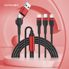 魔元（MOYEEO）C05二拖三快充线66W（红黑色） 商品缩略图1