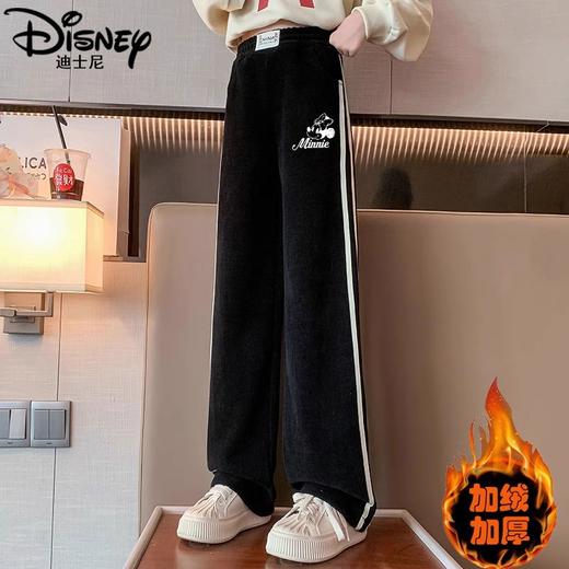 迪士尼女童阔腿裤冬季加绒加厚2025新款儿童长裤秋冬女大童直筒裤 商品图5