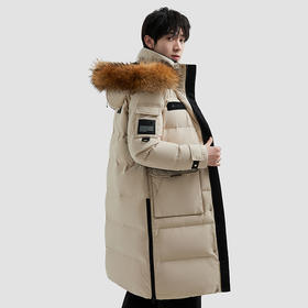 2025冬季新款可拆卸连帽中长款貉子毛领户外情侣款羽绒服7776【个调羽绒服专场】