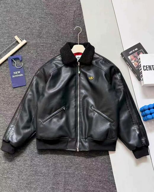 D111122仿皮翻领美式复古保暖运动翻领长袖皮衣夹克外套 商品图13