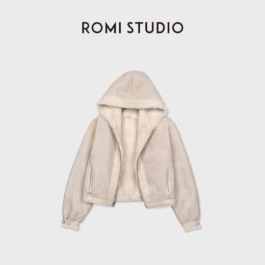 ROMI STUDIO西班牙进口美利奴皮毛一体连帽皮草外套 RWCWWT6829 商品图0