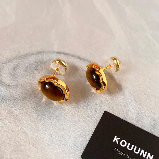 焦糖美拉德虎眼石复古气质高级耳饰-纪念日百货门店同款166545932 商品图3