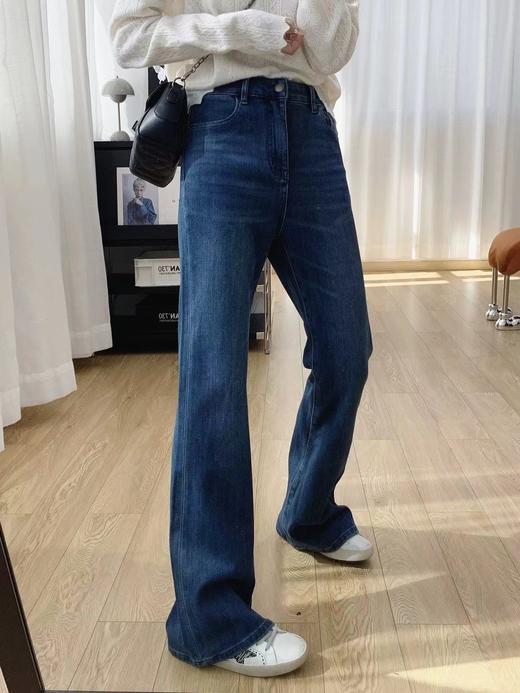 D111132秋冬2025新款裤子高腰修身显瘦加绒喇叭裤 商品图7