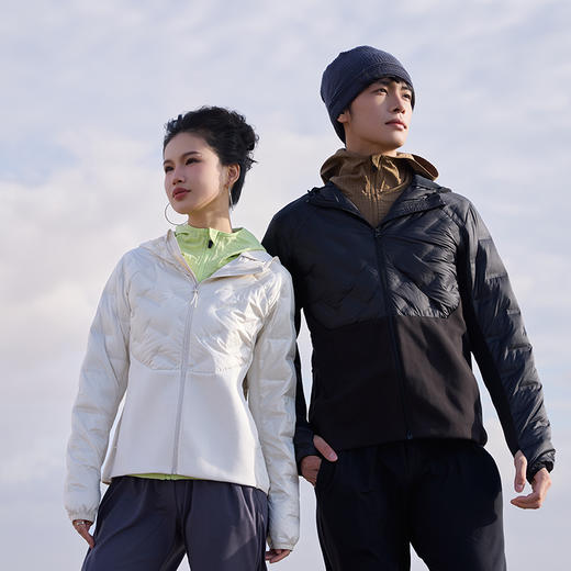 多威新品拼接保暖休闲运动男款户外跑步女轻薄羽绒服2452202 商品图1