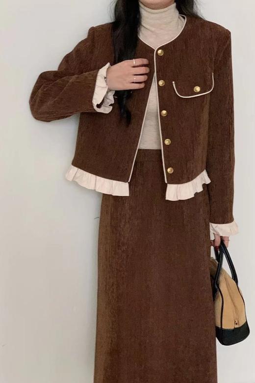 Le Malene 气质轻奢木耳边时尚小香风套装 21285 商品图5