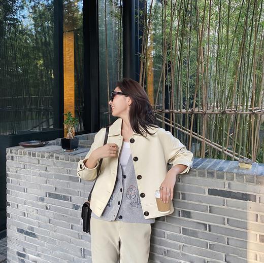 【à perles】绵羊皮特种真皮女短款 夹克皮衣 商品图3